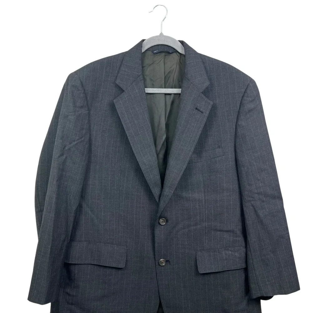 Brooks Brothers Mens Wool Pinstripe Blazer Suit 2 Button Vented Gray Size 42S